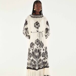 Farm Rio Cream Floral Arabesque Maxi Dress